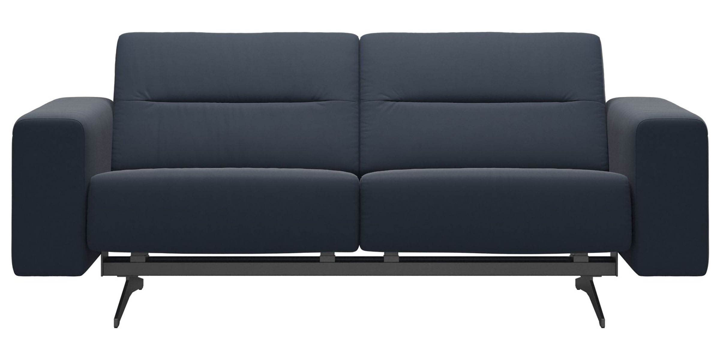 Paloma Leather Oxford Blue &amp; Chrome Base | Stressless Stella 2-Seater Sofa with S1 Arm | Valley Ridge Furniture