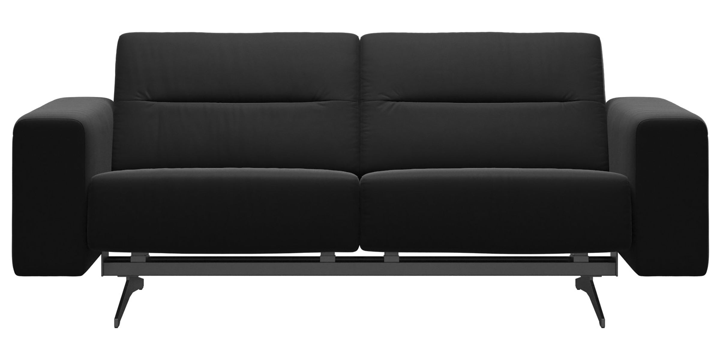 Paloma Leather Black &amp; Chrome Base | Stressless Stella 2-Seater Sofa with S1 Arm | Valley Ridge Furniture