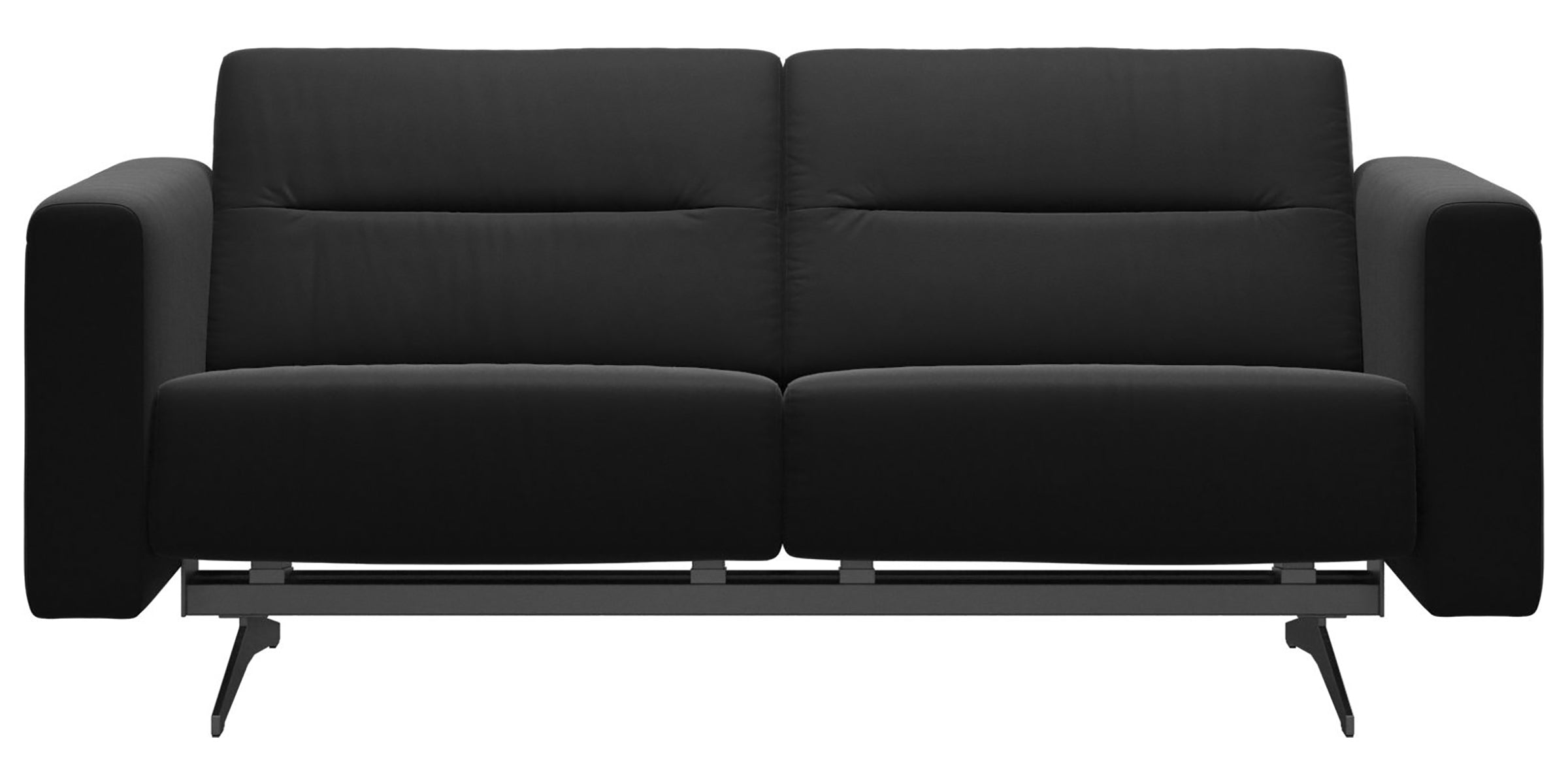 Paloma Leather Black &amp; Chrome Base | Stressless Stella 2-Seater Sofa with S2 Arm | Valley Ridge Furniture