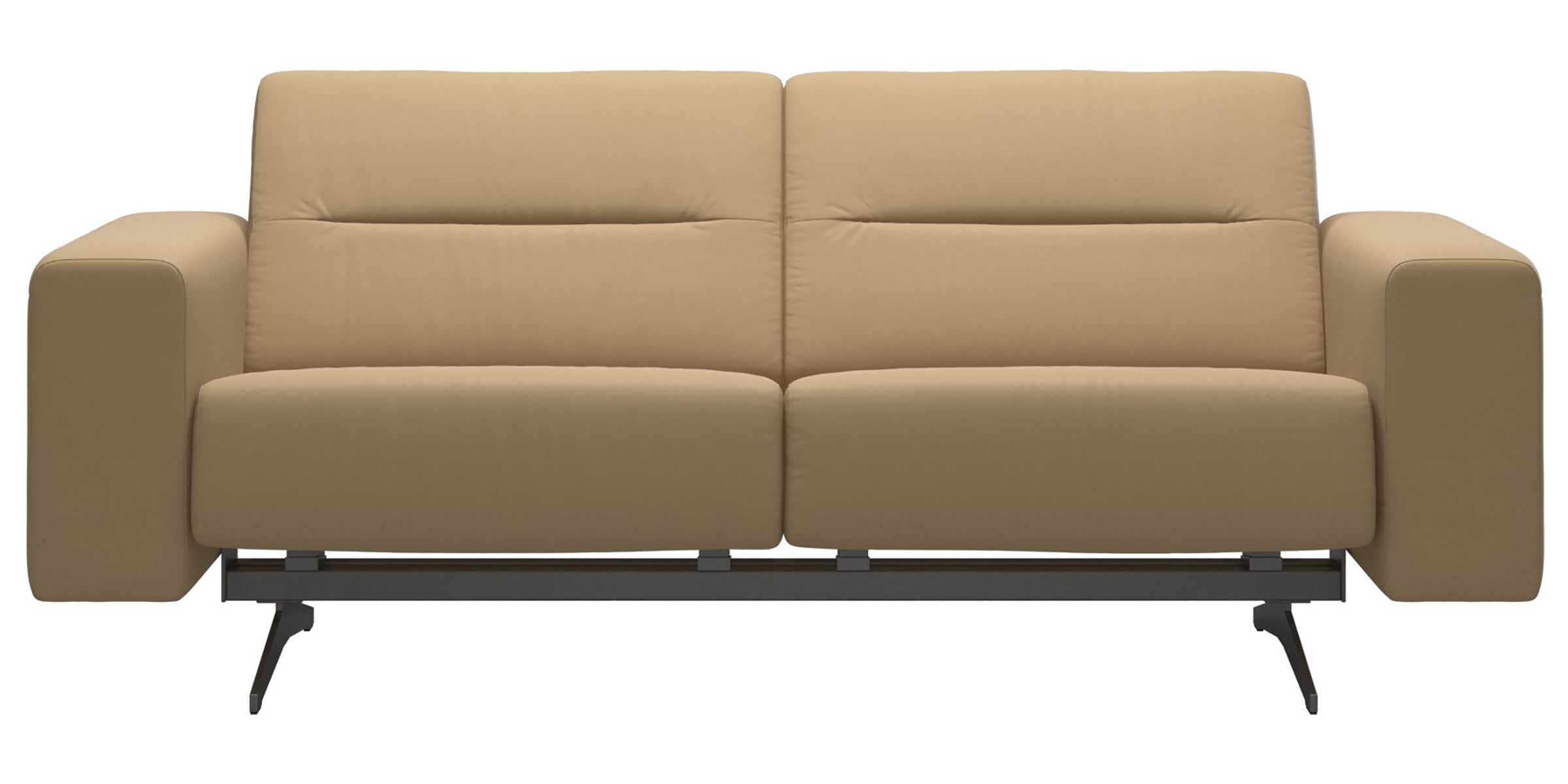 Paloma Leather Sand &amp; Chrome Base | Stressless Stella 2-Seater Sofa with S1 Arm | Valley Ridge Furniture
