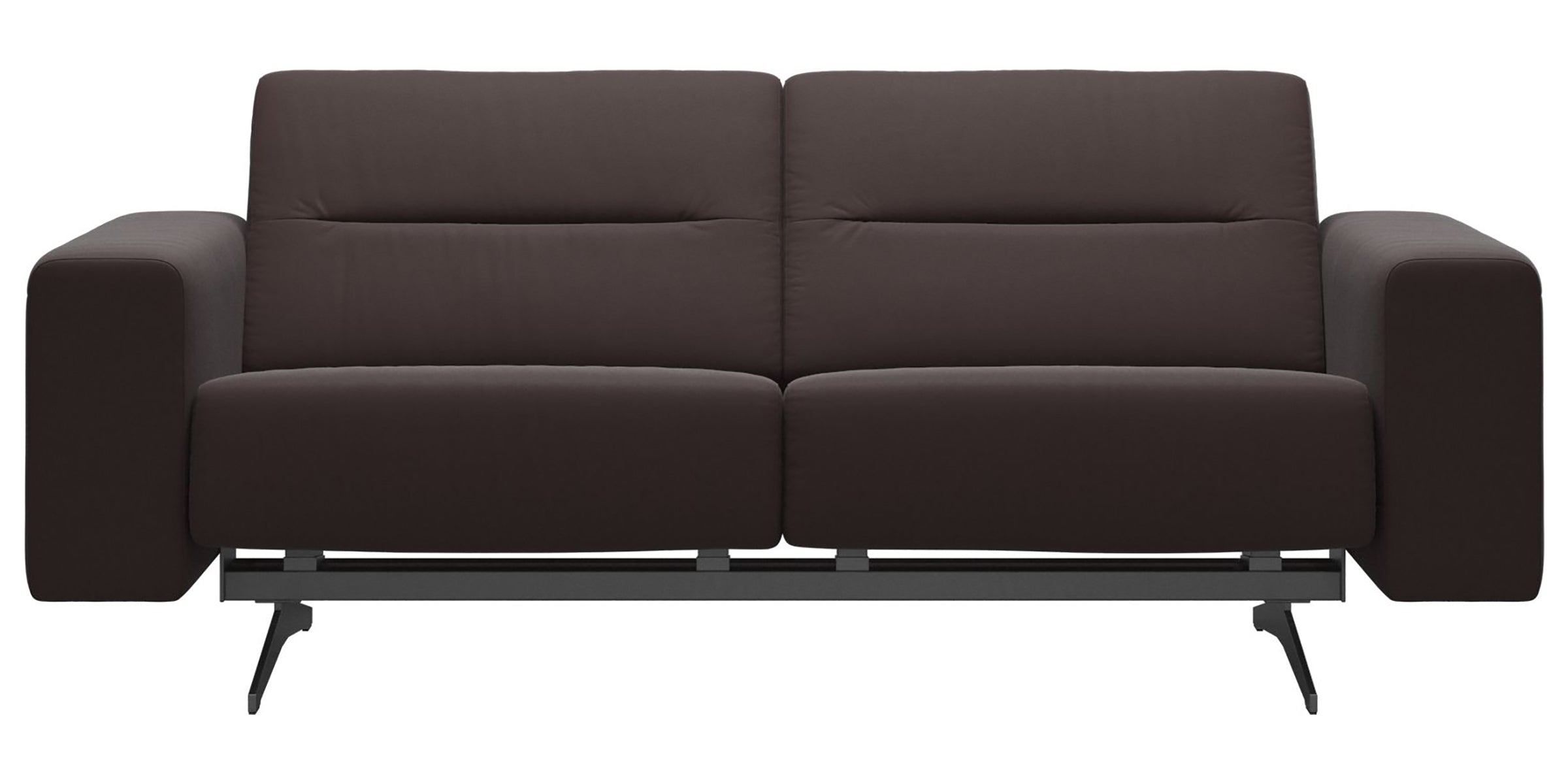 Paloma Leather Chocolate &amp; Chrome Base | Stressless Stella 2-Seater Sofa with S1 Arm | Valley Ridge Furniture