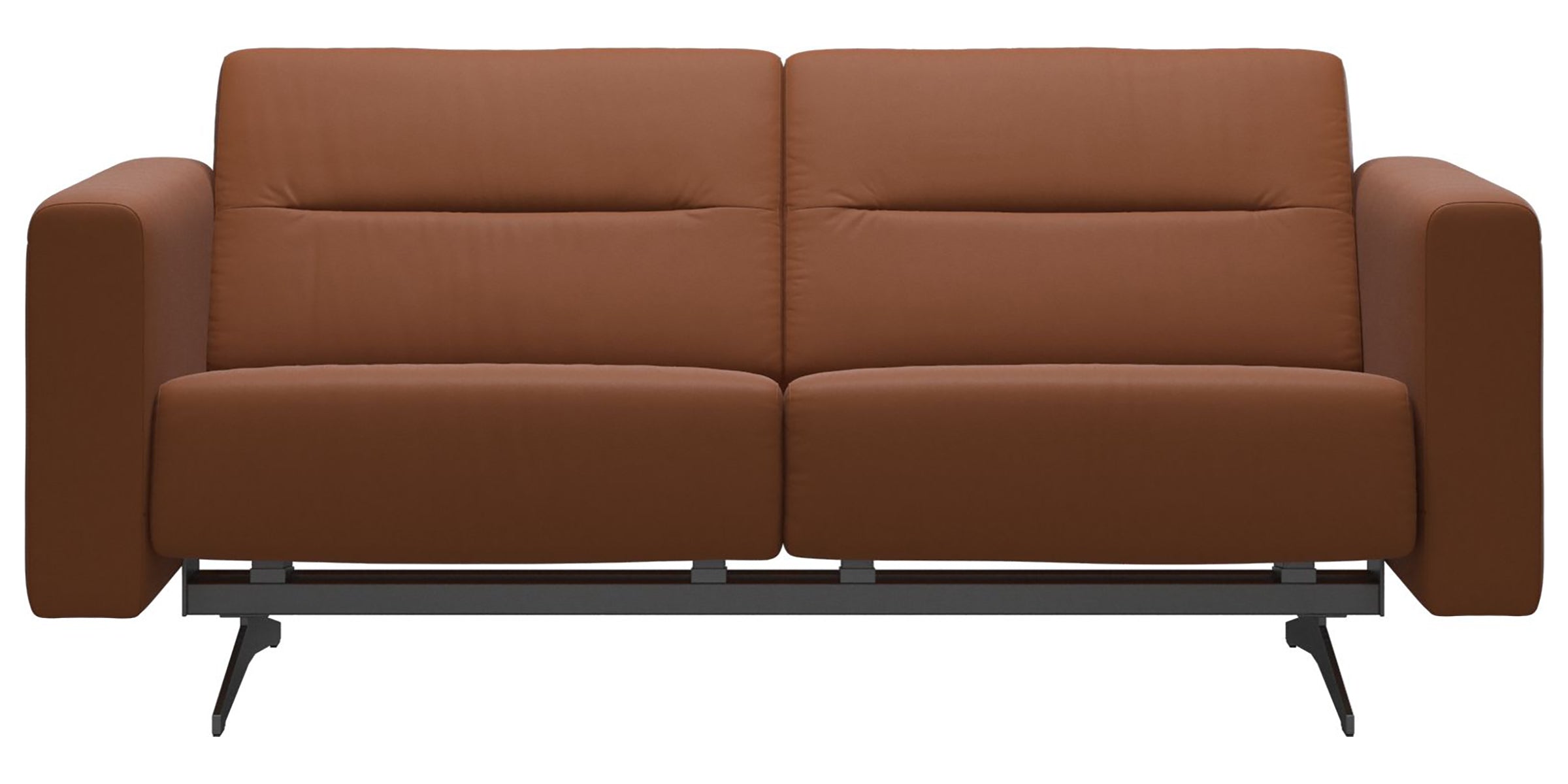Paloma Leather New Cognac &amp; Chrome Base | Stressless Stella 2-Seater Sofa with S2 Arm | Valley Ridge Furniture