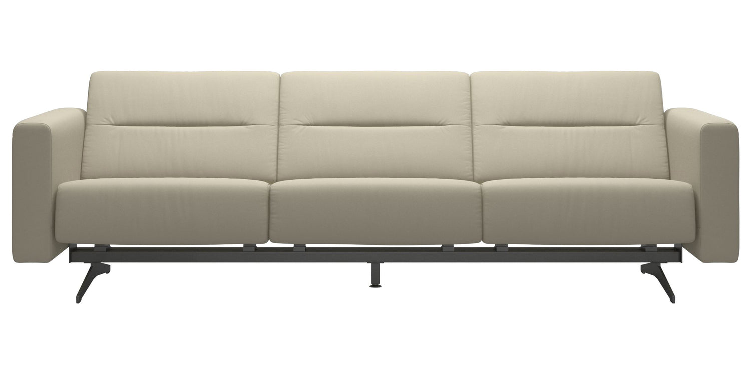 Paloma Leather Light Grey & Chrome Base | Stressless Stella 3-Seater Sofa with S2 Arm | Valley Ridge Furniture