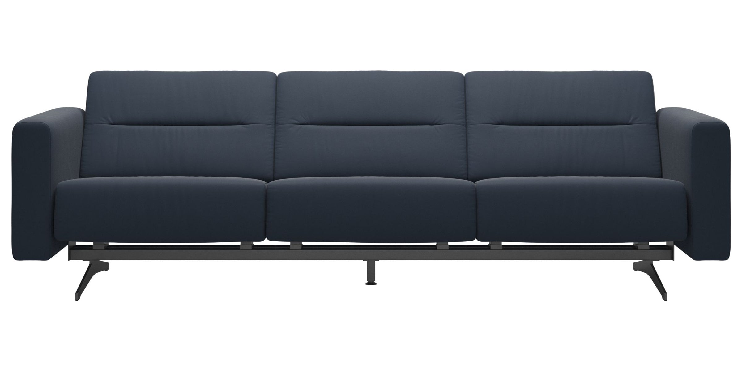 Paloma Leather Oxford Blue &amp; Chrome Base | Stressless Stella 3-Seater Sofa with S2 Arm | Valley Ridge Furniture
