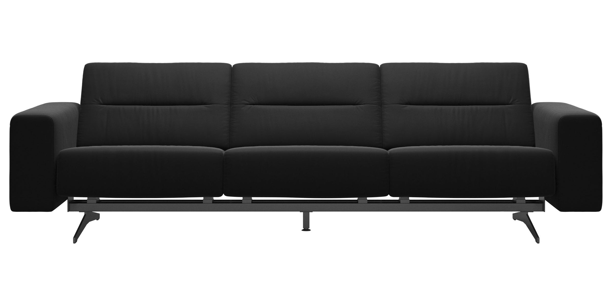 Paloma Leather Black &amp; Chrome Base | Stressless Stella 3-Seater Sofa with S1 Arm | Valley Ridge Furniture