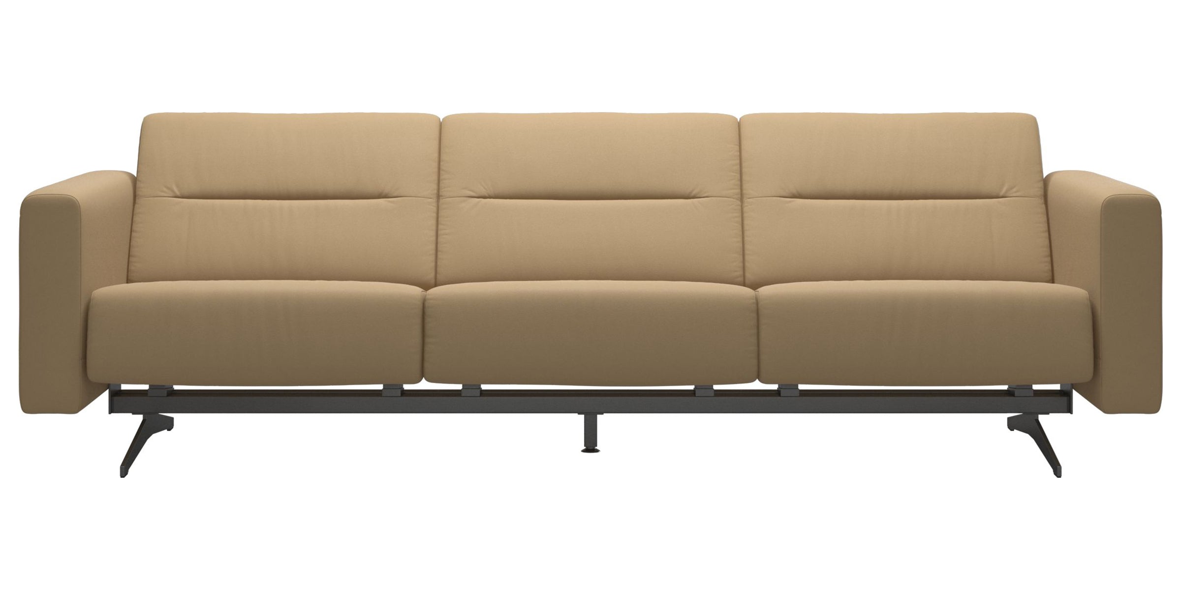 Paloma Leather Sand &amp; Chrome Base | Stressless Stella 3-Seater Sofa with S2 Arm | Valley Ridge Furniture