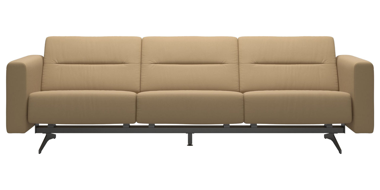 Paloma Leather Sand & Chrome Base | Stressless Stella 3-Seater Sofa with S2 Arm | Valley Ridge Furniture