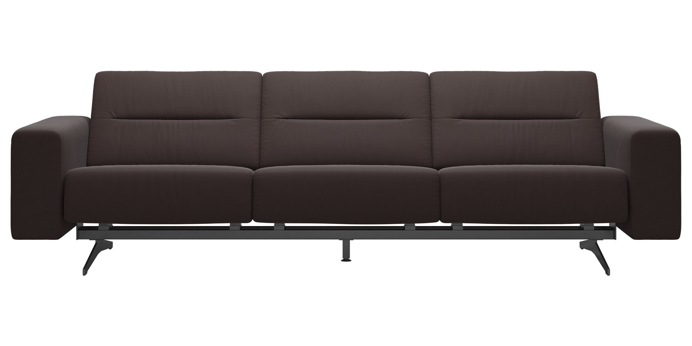 Paloma Leather Chocolate &amp; Chrome Base | Stressless Stella 3-Seater Sofa with S1 Arm | Valley Ridge Furniture