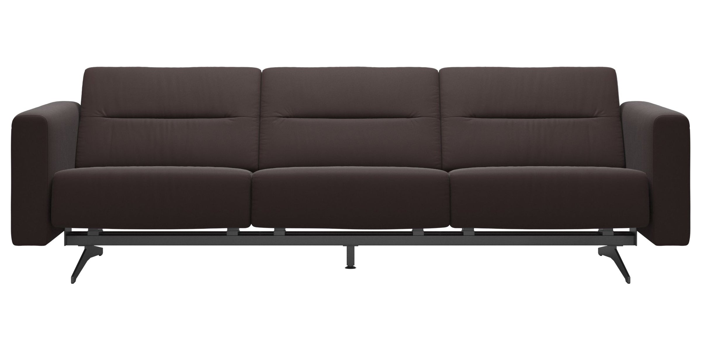 Paloma Leather Chocolate &amp; Chrome Base | Stressless Stella 3-Seater Sofa with S2 Arm | Valley Ridge Furniture