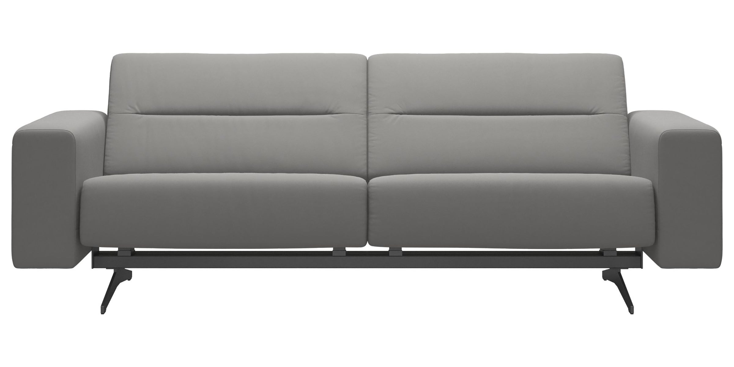 Paloma Leather Silver Grey & Chrome Base | Stressless Stella 2.5-Seater Sofa with S1 Arm | Valley Ridge Furniture