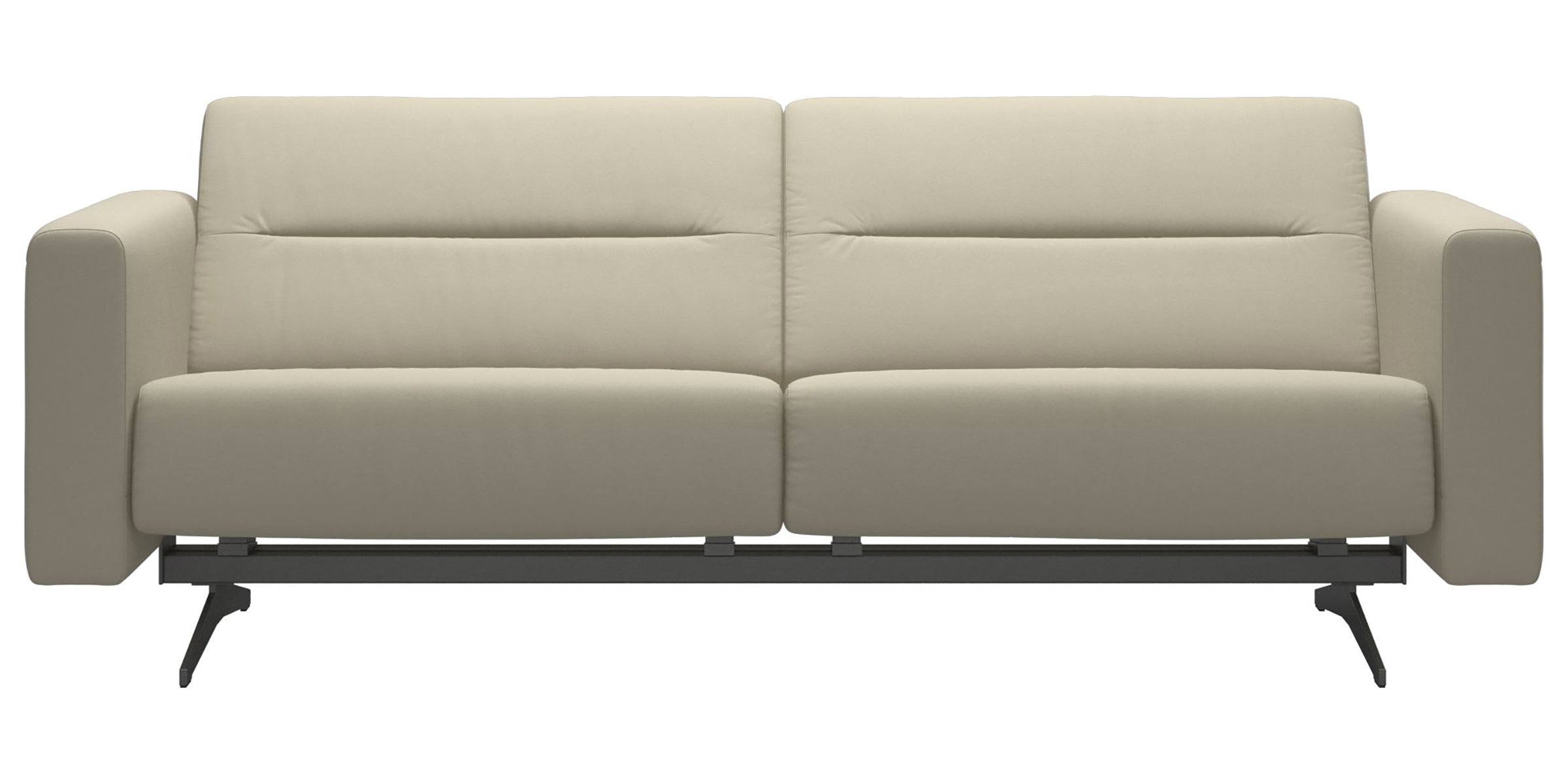 Paloma Leather Light Grey &amp; Chrome Base | Stressless Stella 2.5-Seater Sofa with S2 Arm | Valley Ridge Furniture