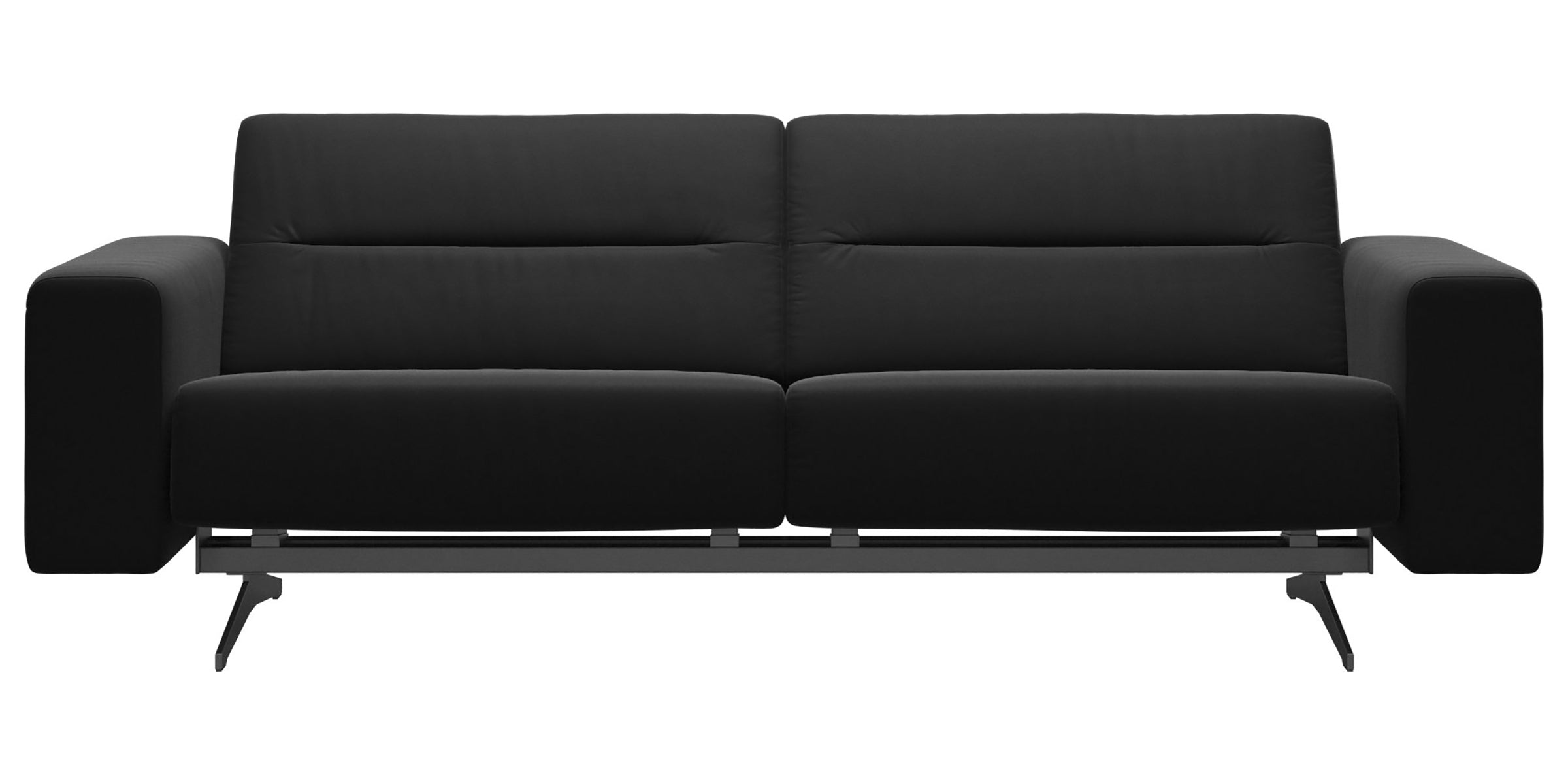 Paloma Leather Black &amp; Chrome Base | Stressless Stella 2.5-Seater Sofa with S1 Arm | Valley Ridge Furniture