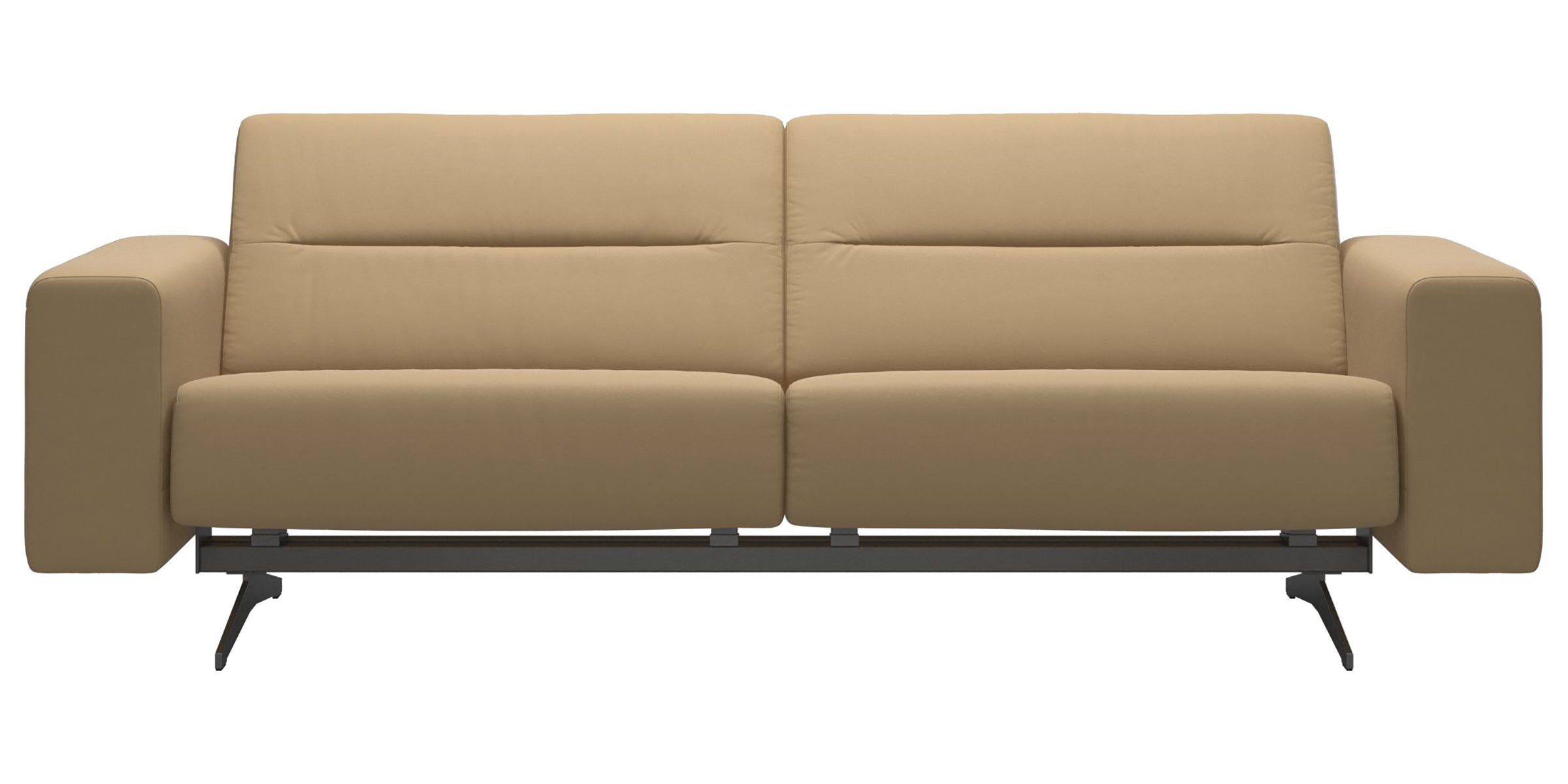 Paloma Leather Sand &amp; Chrome Base | Stressless Stella 2.5-Seater Sofa with S1 Arm | Valley Ridge Furniture