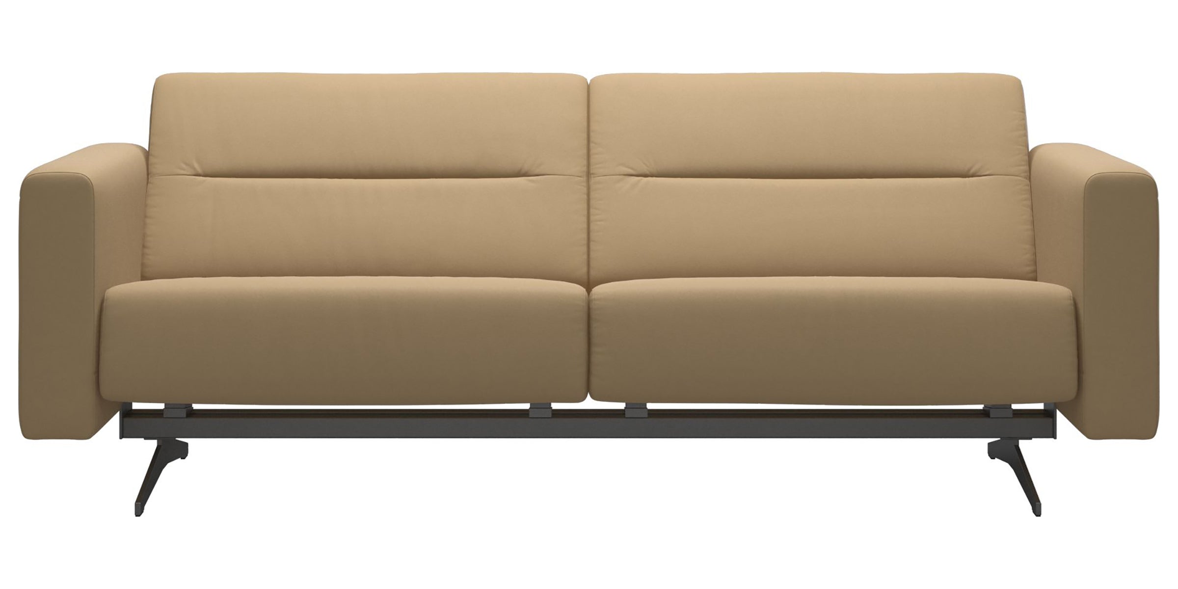 Paloma Leather Sand &amp; Chrome Base | Stressless Stella 2.5-Seater Sofa with S2 Arm | Valley Ridge Furniture