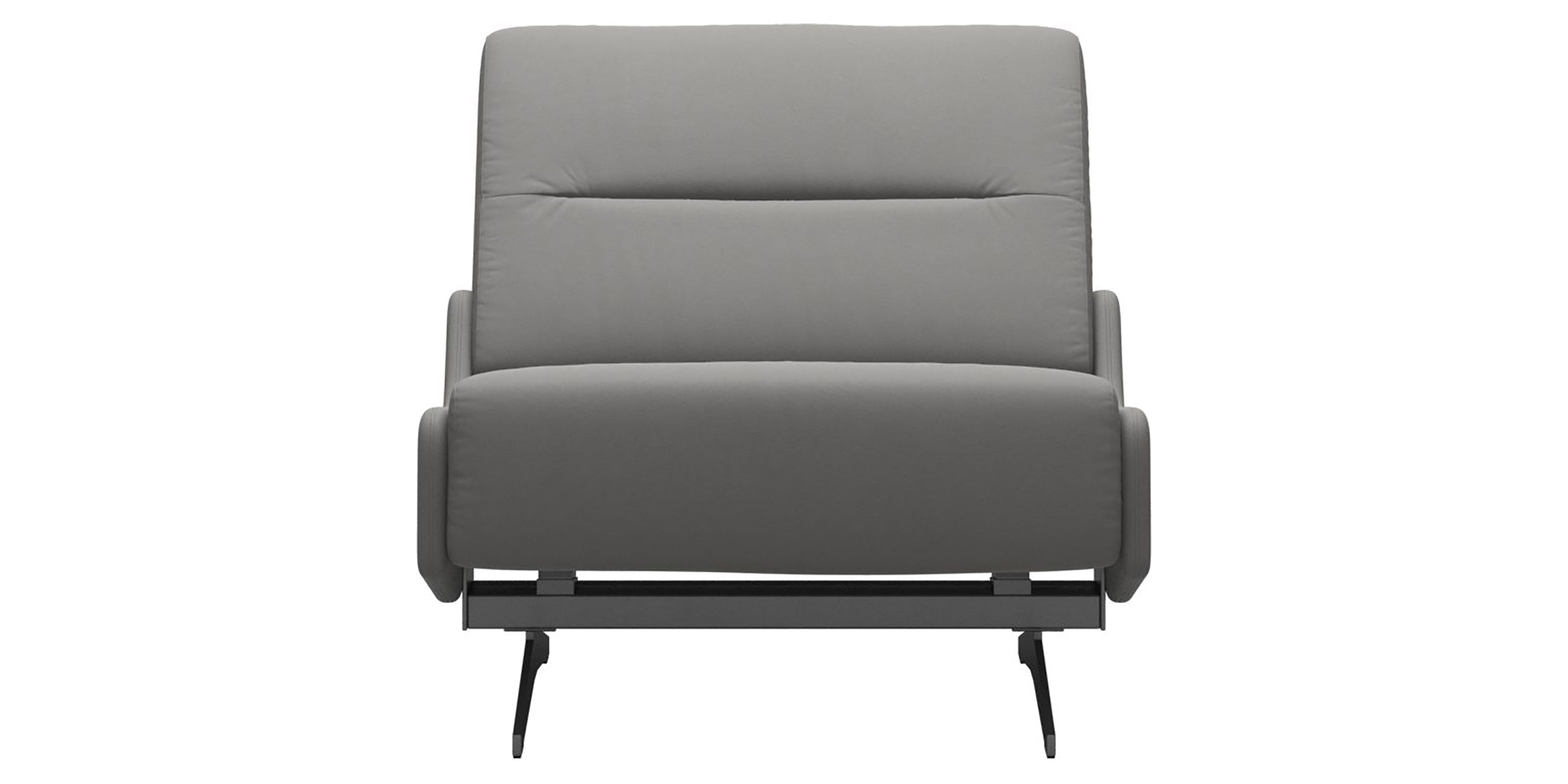 Paloma Leather Silver Grey &amp; Chrome Base | Stressless Stella Armless Chair | Valley Ridge Furniture
