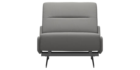 Paloma Leather Silver Grey & Chrome Base | Stressless Stella Armless Chair | Valley Ridge Furniture
