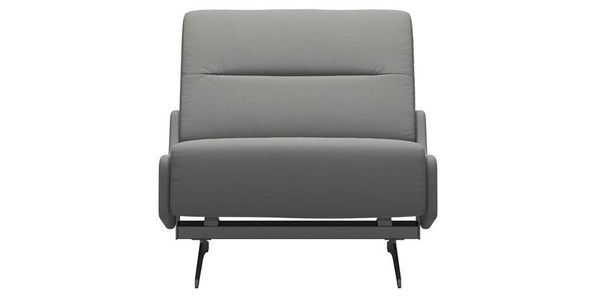 Paloma Leather Silver Grey & Chrome Base | Stressless Stella Armless Chair | Valley Ridge Furniture