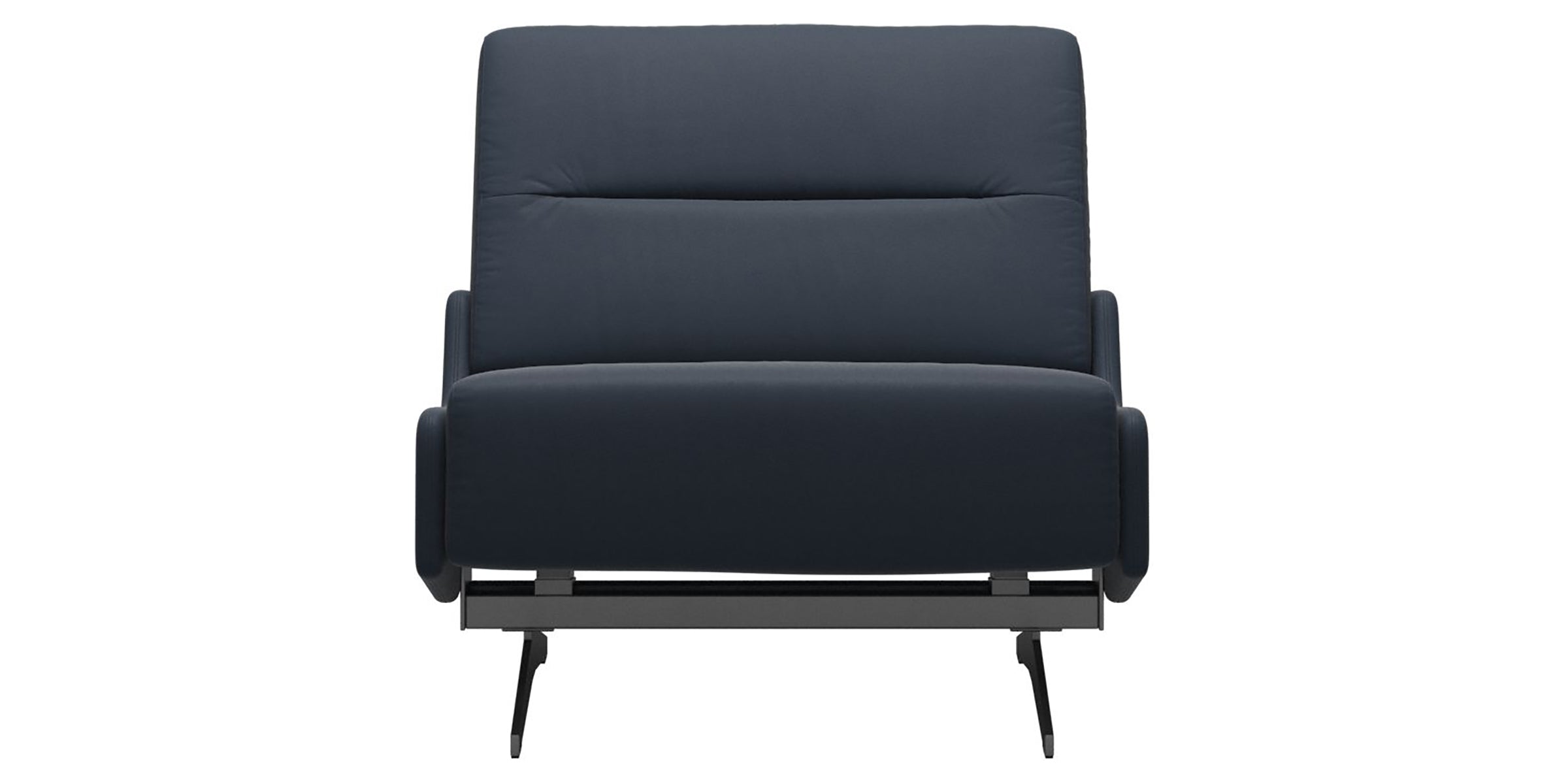 Paloma Leather Oxford Blue &amp; Chrome Base | Stressless Stella Armless Chair | Valley Ridge Furniture