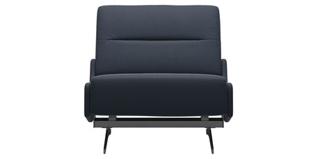 Paloma Leather Oxford Blue & Chrome Base | Stressless Stella Armless Chair | Valley Ridge Furniture