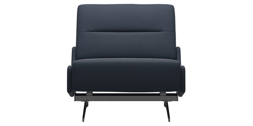 Paloma Leather Oxford Blue & Chrome Base | Stressless Stella Armless Chair | Valley Ridge Furniture
