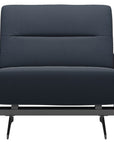 Paloma Leather Oxford Blue & Chrome Base | Stressless Stella Armless Chair | Valley Ridge Furniture