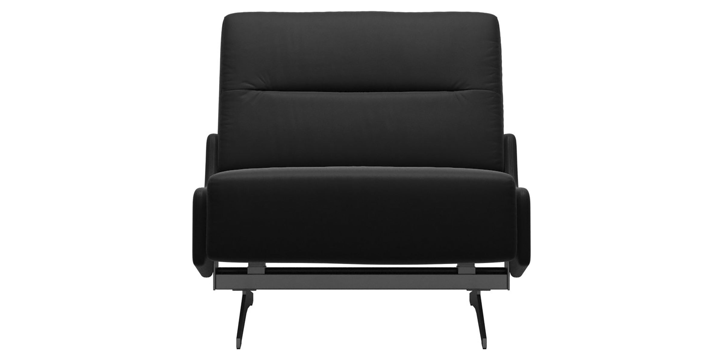 Paloma Leather Black &amp; Chrome Base | Stressless Stella Armless Chair | Valley Ridge Furniture