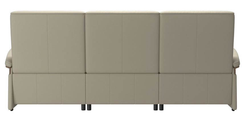 Paloma Leather Light Grey & Walnut Arm Trim | Stressless Mary 3-Seater Sofa | Valley Ridge Furniture