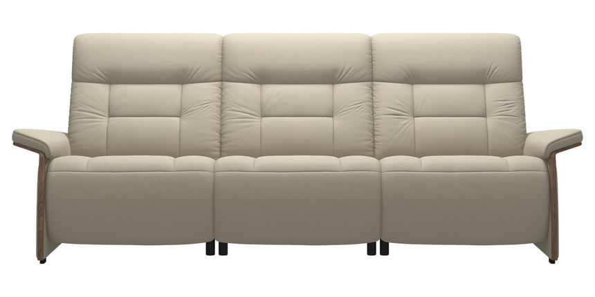 Paloma Leather Light Grey & Walnut Arm Trim | Stressless Mary 3-Seater Sofa | Valley Ridge Furniture
