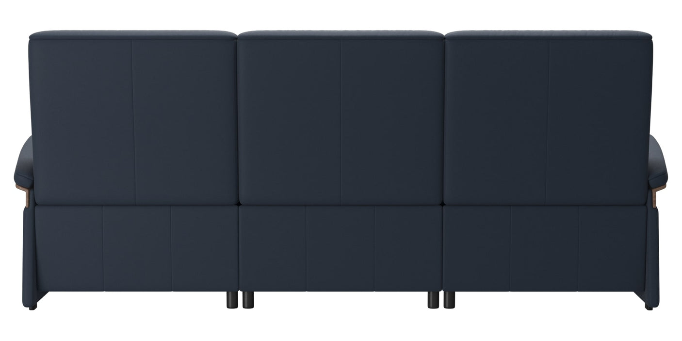 Paloma Leather Oxford Blue & Walnut Arm Trim | Stressless Mary 3-Seater Sofa | Valley Ridge Furniture