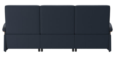 Paloma Leather Oxford Blue & Walnut Arm Trim | Stressless Mary 3-Seater Sofa | Valley Ridge Furniture