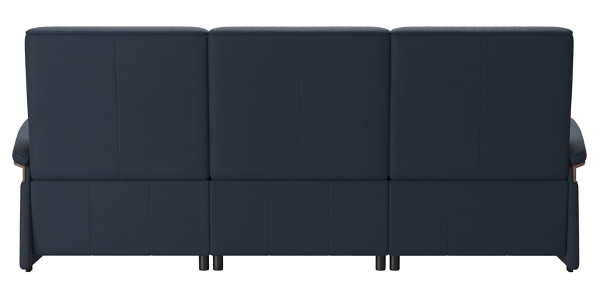 Paloma Leather Oxford Blue & Walnut Arm Trim | Stressless Mary 3-Seater Sofa | Valley Ridge Furniture