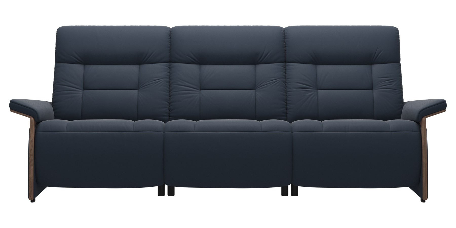 Paloma Leather Oxford Blue & Walnut Arm Trim | Stressless Mary 3-Seater Sofa | Valley Ridge Furniture