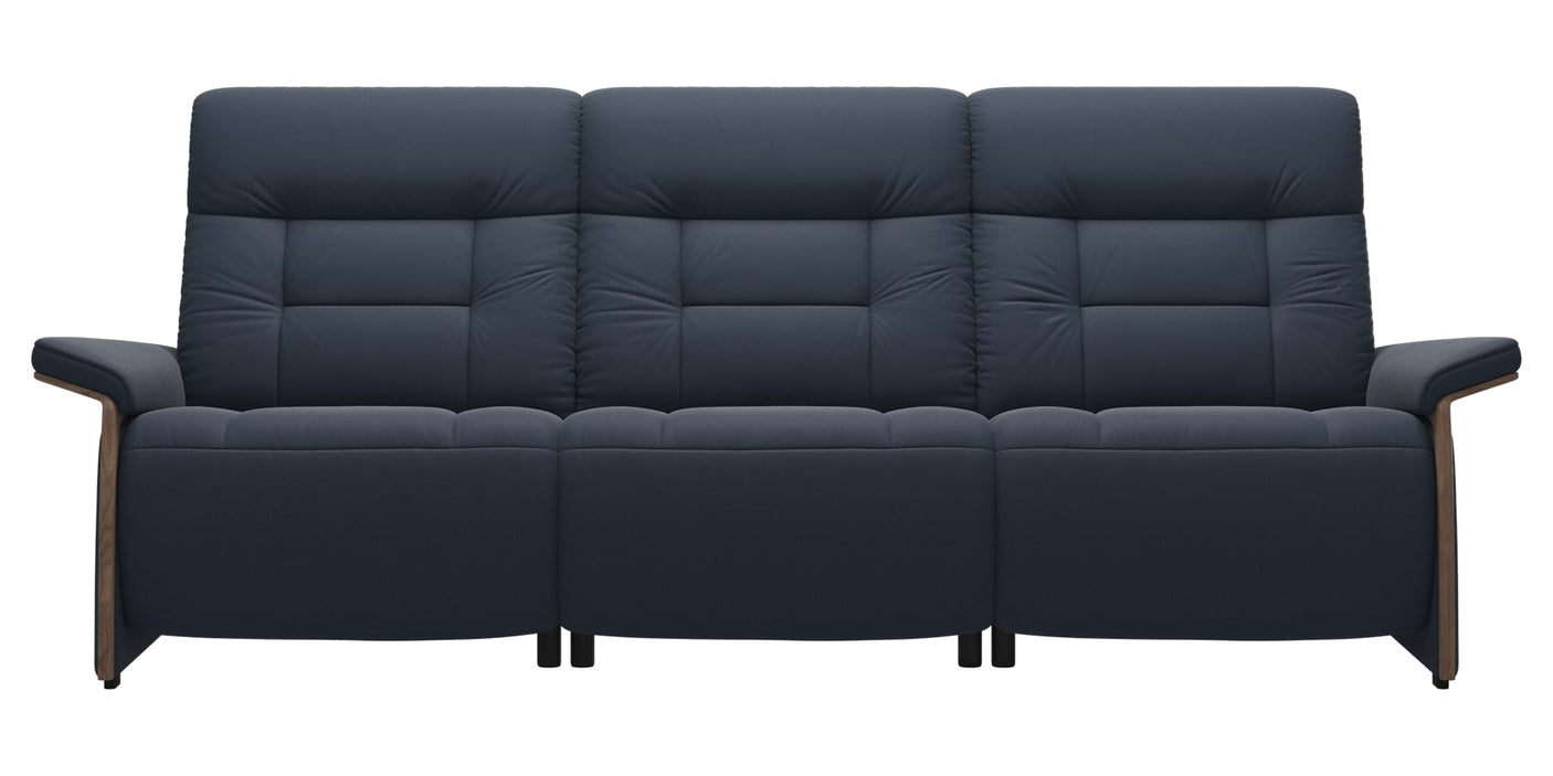 Paloma Leather Oxford Blue & Walnut Arm Trim | Stressless Mary 3-Seater Sofa | Valley Ridge Furniture