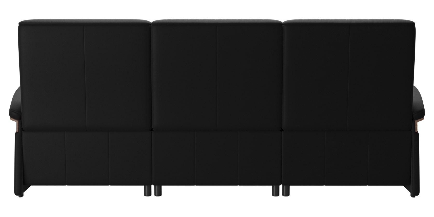 Paloma Leather Black &amp; Walnut Arm Trim | Stressless Mary 3-Seater Sofa | Valley Ridge Furniture