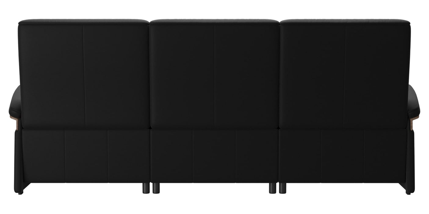Paloma Leather Black & Walnut Arm Trim | Stressless Mary 3-Seater Sofa | Valley Ridge Furniture