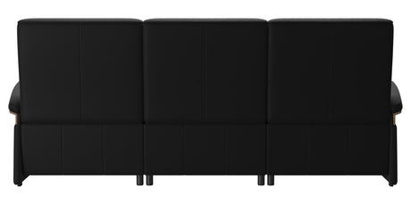 Paloma Leather Black & Walnut Arm Trim | Stressless Mary 3-Seater Sofa | Valley Ridge Furniture