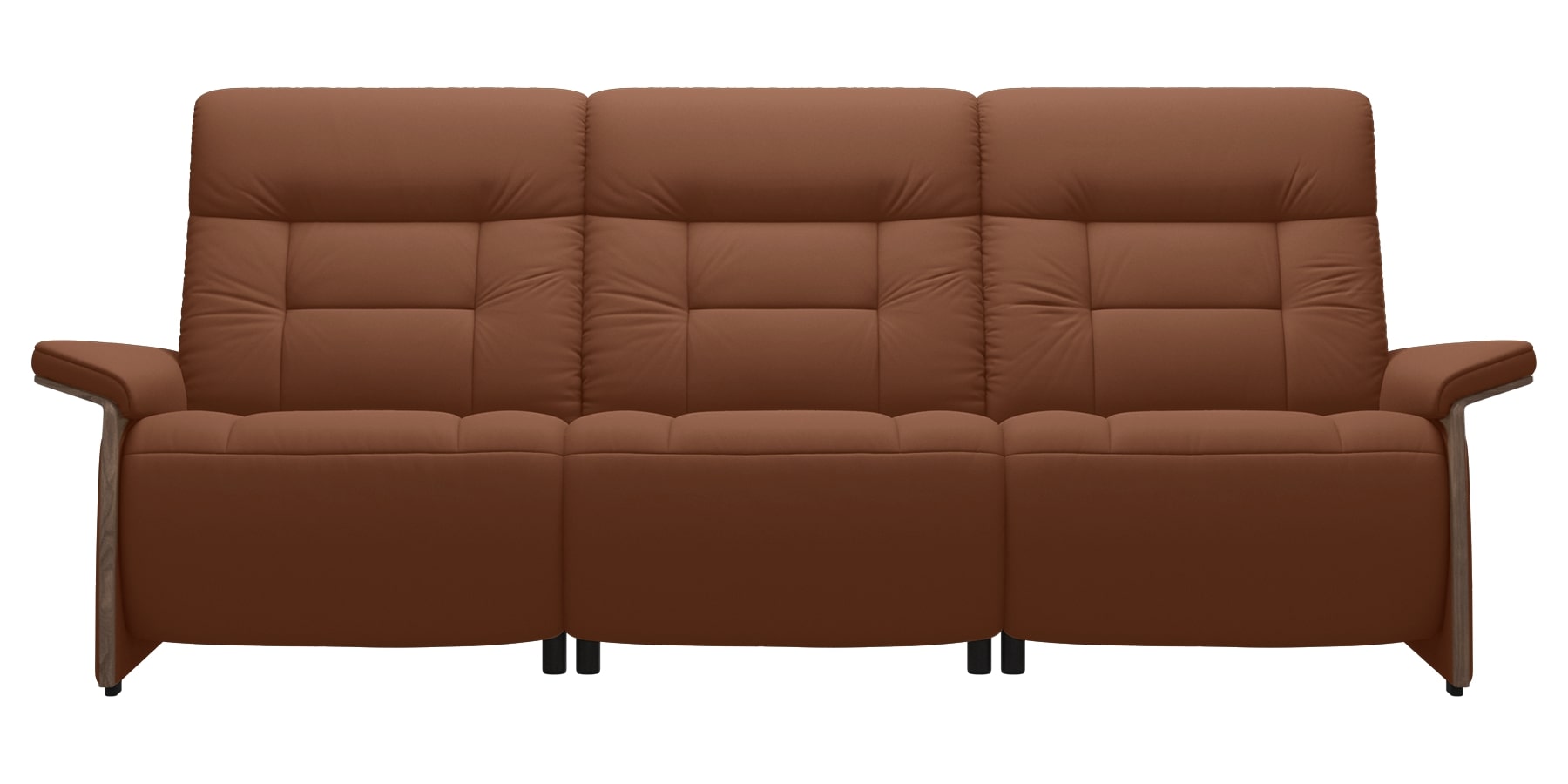 Paloma Leather New Cognac & Walnut Arm Trim | Stressless Mary 3-Seater Sofa | Valley Ridge Furniture