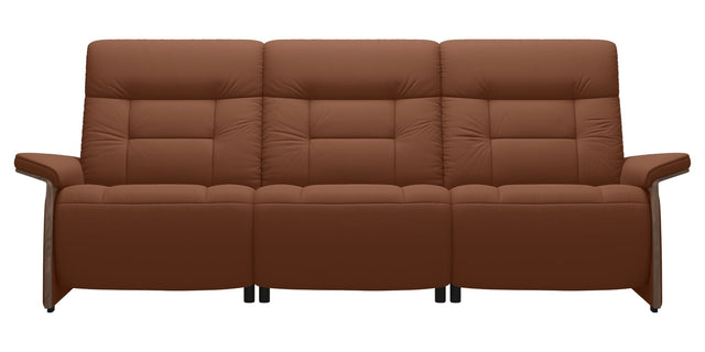 Paloma Leather New Cognac & Walnut Arm Trim | Stressless Mary 3-Seater Sofa | Valley Ridge Furniture
