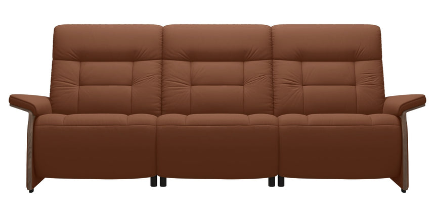 Paloma Leather New Cognac & Walnut Arm Trim | Stressless Mary 3-Seater Sofa | Valley Ridge Furniture
