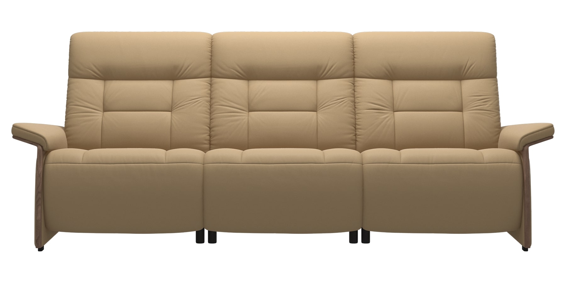 Paloma Leather Sand & Walnut Arm Trim | Stressless Mary 3-Seater Sofa | Valley Ridge Furniture