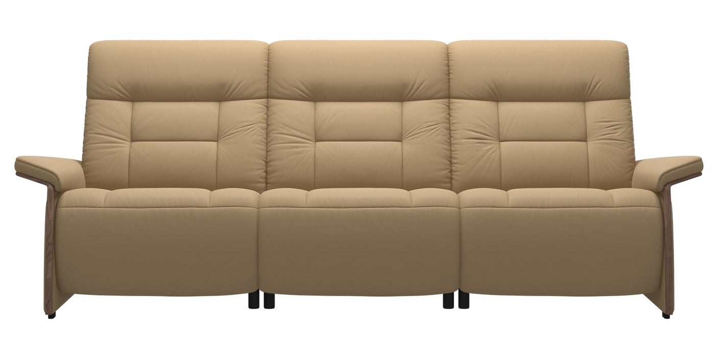 Paloma Leather Sand & Walnut Arm Trim | Stressless Mary 3-Seater Sofa | Valley Ridge Furniture