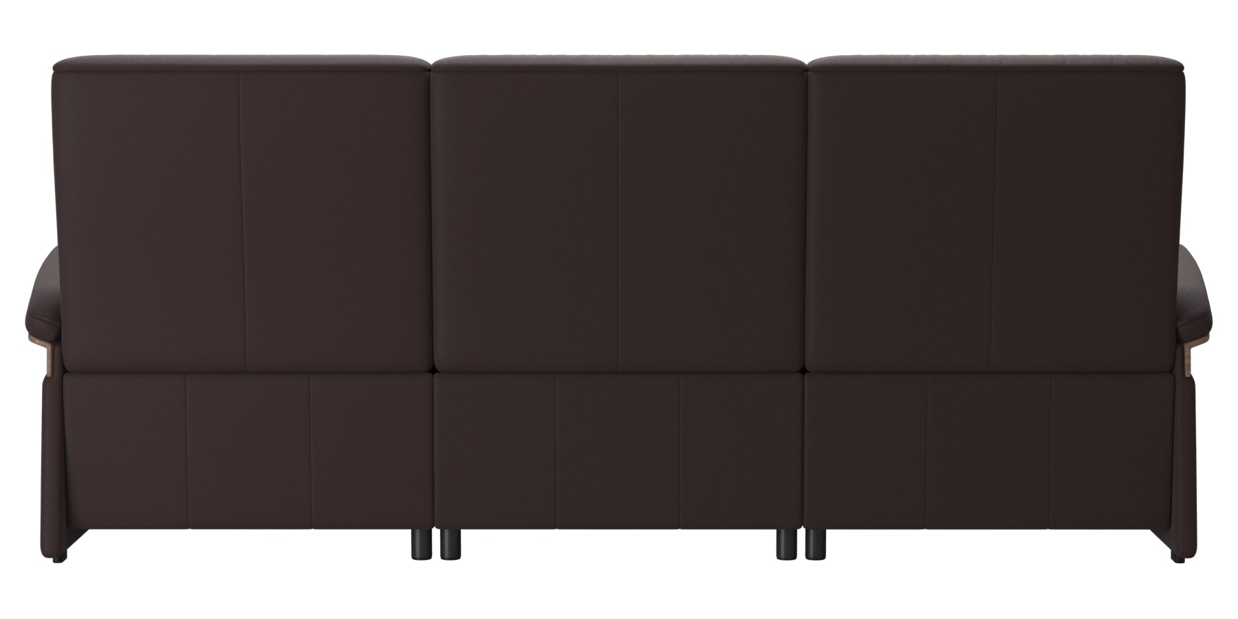 Paloma Leather Chocolate &amp; Walnut Arm Trim | Stressless Mary 3-Seater Sofa | Valley Ridge Furniture