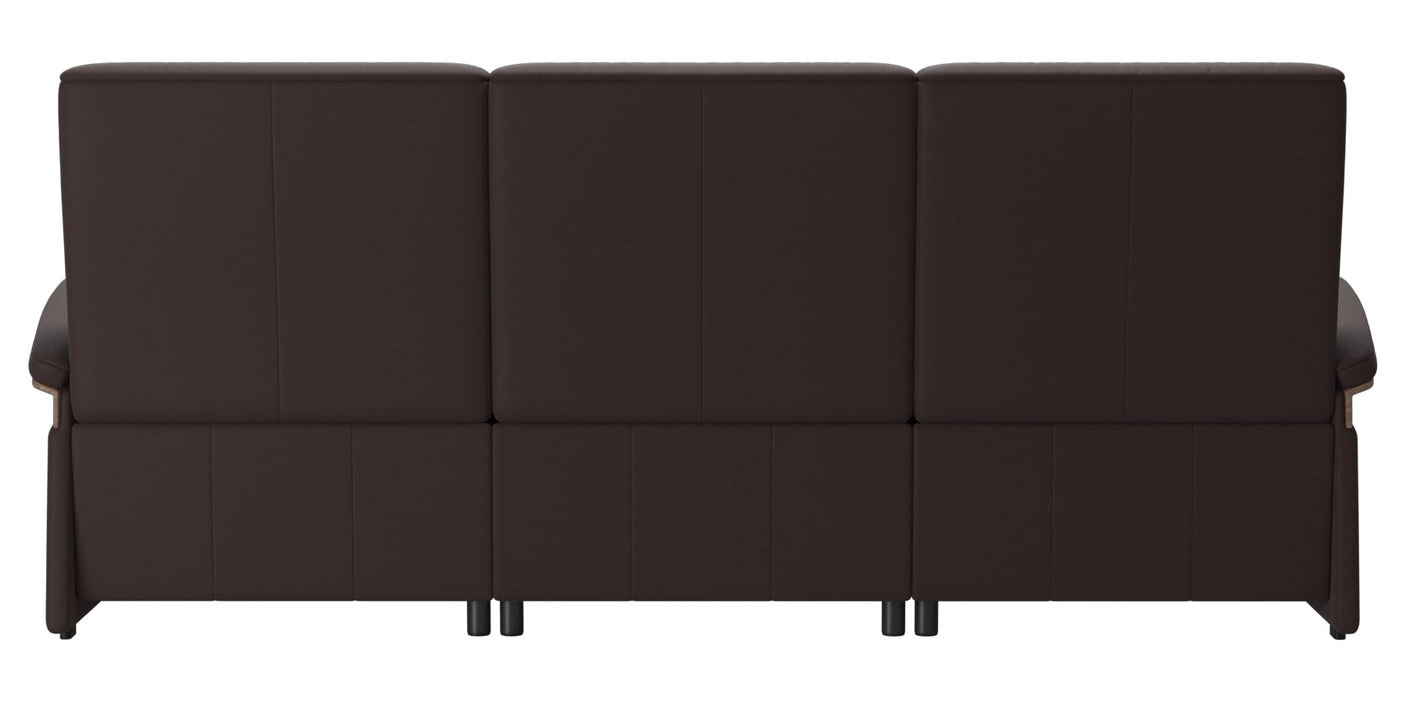Paloma Leather Chocolate & Walnut Arm Trim | Stressless Mary 3-Seater Sofa | Valley Ridge Furniture