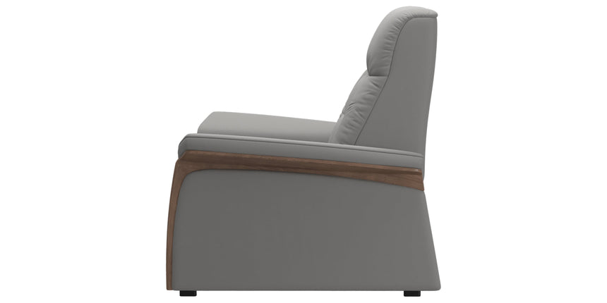 Paloma Leather Silver Grey & Walnut Arm Trim | Stressless Mary Chair | Valley Ridge Furniture