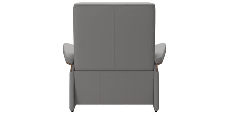 Paloma Leather Silver Grey & Walnut Arm Trim | Stressless Mary Chair | Valley Ridge Furniture