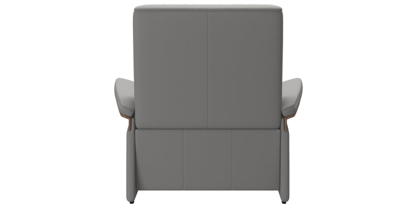 Paloma Leather Silver Grey & Walnut Arm Trim | Stressless Mary Chair | Valley Ridge Furniture