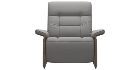 Paloma Leather Silver Grey & Walnut Arm Trim | Stressless Mary Chair | Valley Ridge Furniture