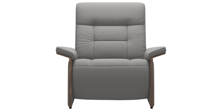 Paloma Leather Silver Grey & Walnut Arm Trim | Stressless Mary Chair | Valley Ridge Furniture