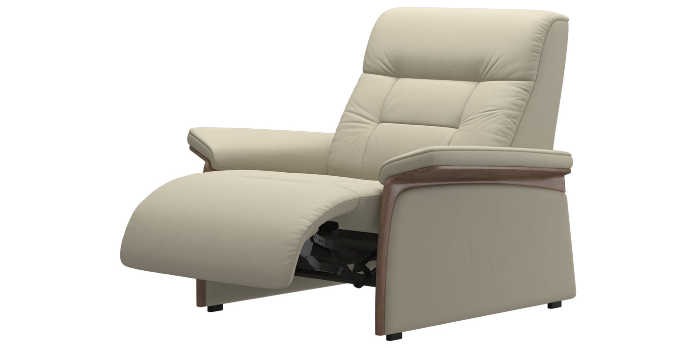 Paloma Leather Light Grey & Walnut Arm Trim | Stressless Mary Chair | Valley Ridge Furniture