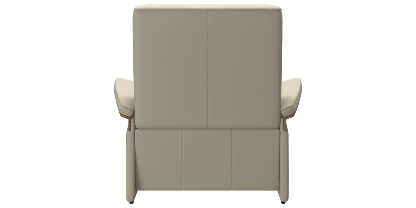 Paloma Leather Light Grey & Walnut Arm Trim | Stressless Mary Chair | Valley Ridge Furniture